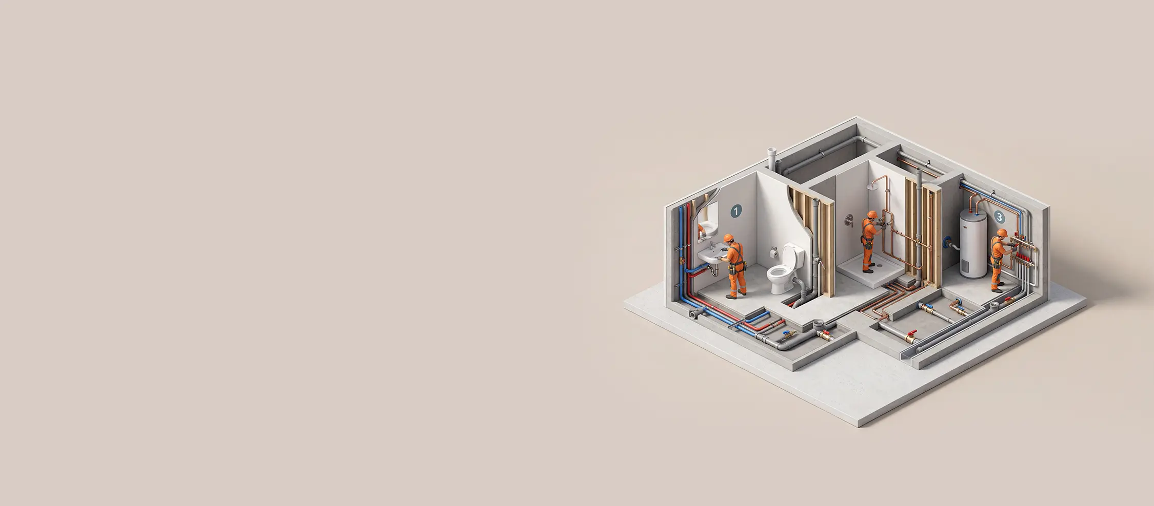 Professionele sanitair installatie
